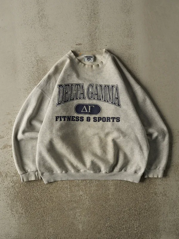 Vintage 90s Heather Grey Delta Gamma Crewneck (L/XL) sold by Rebalance Vintage
