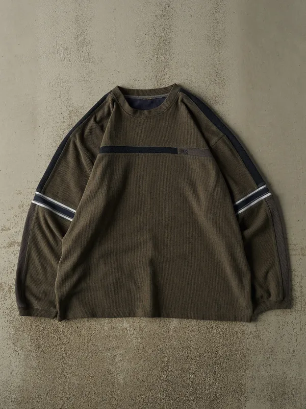 Vintage 90s Green X-Games Embroidered Striped Long Sleeve (XL/XXL) made by Rebalance Vintage