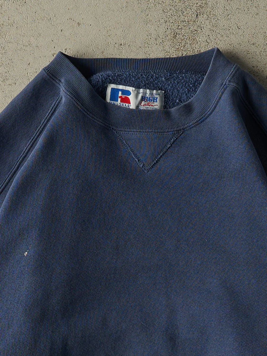 Vintage 90s Slate Blue Russell Athletic Blank Crewneck (L/XL) sold by Rebalance Vintage product image thumbnail 2