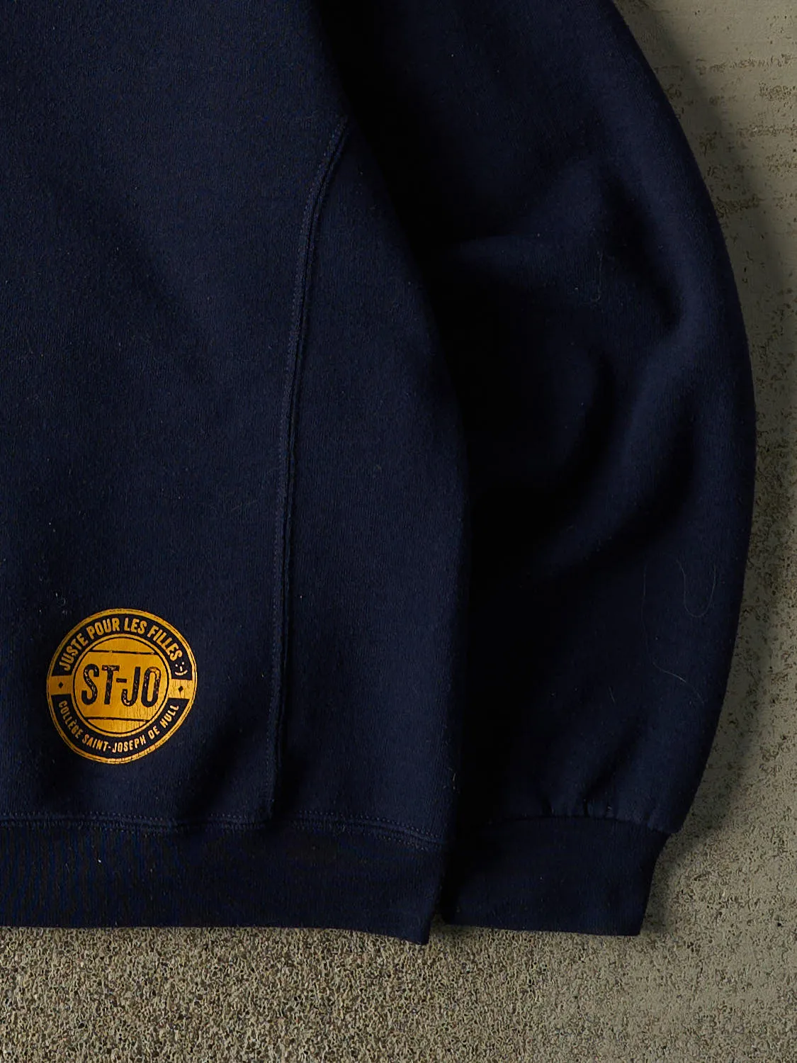 Vintage Y2K Navy Blue Russell Athletic St Joseph College Hoodie (S/M) sold by Rebalance Vintage product image thumbnail 4