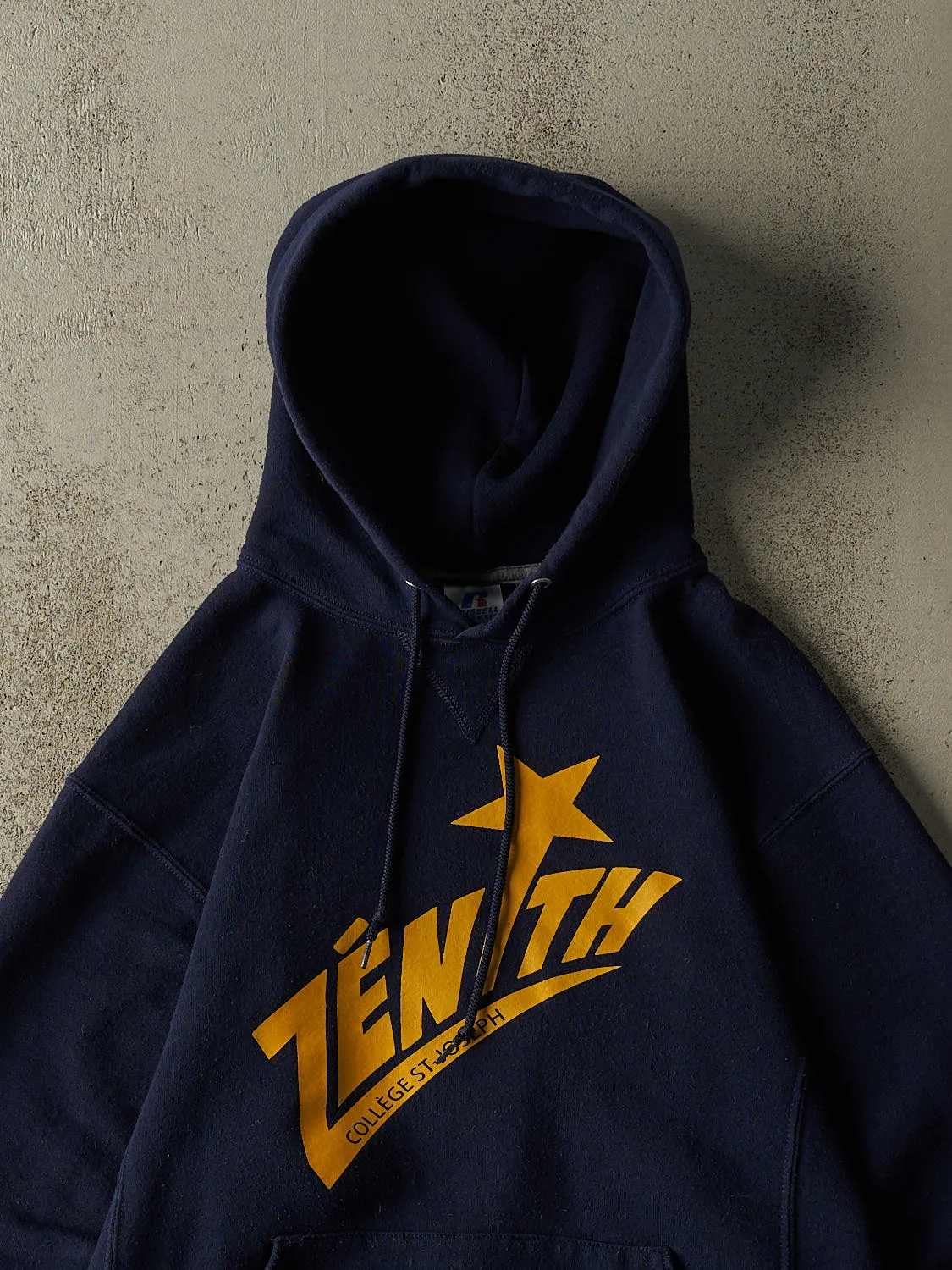 Vintage Y2K Navy Blue Russell Athletic St Joseph College Hoodie (S/M) sold by Rebalance Vintage product image thumbnail 2