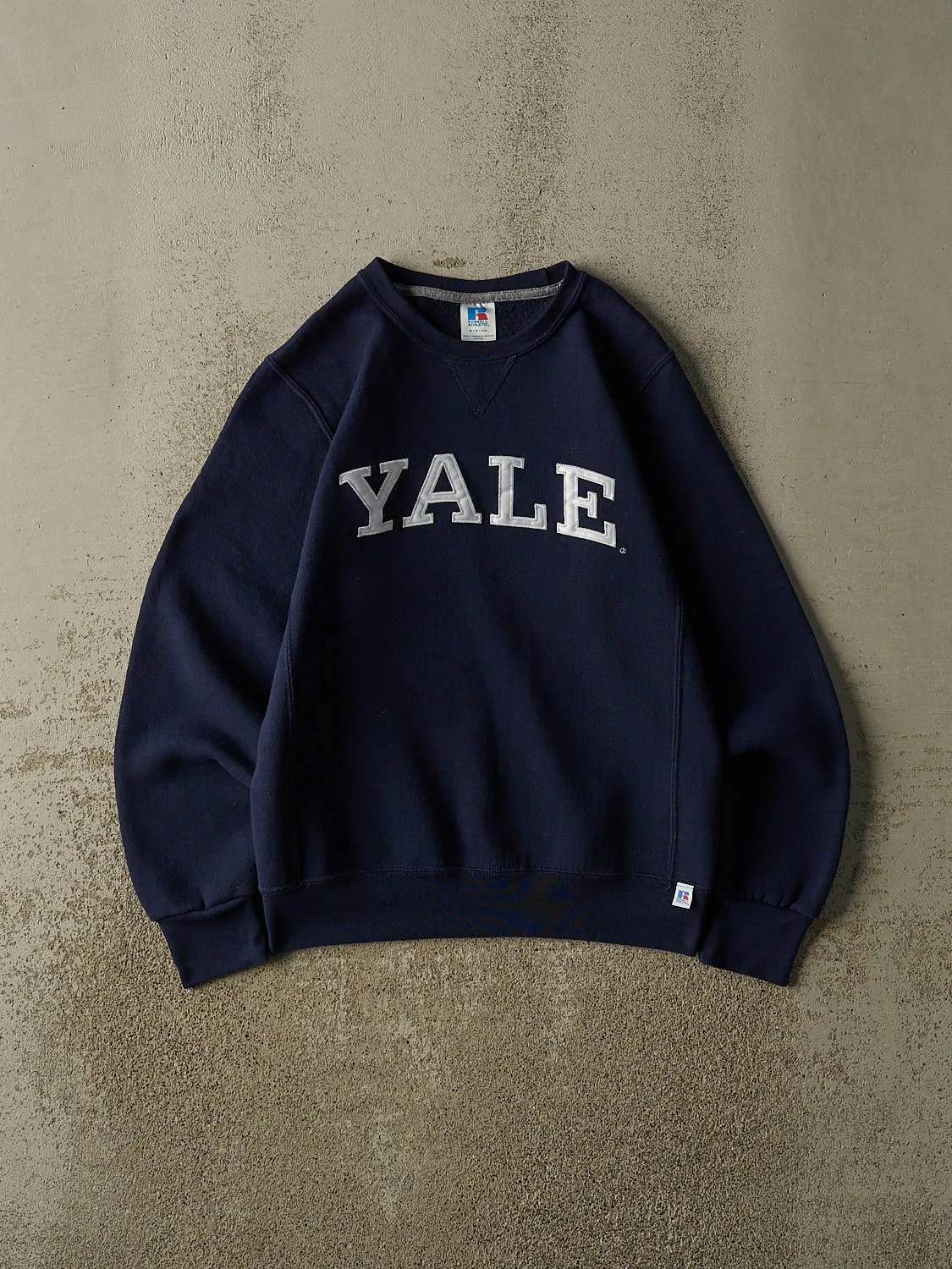Vintage Y2K Navy Blue Russell Athletic Yale University Crewneck (XS) sold by Rebalance Vintage