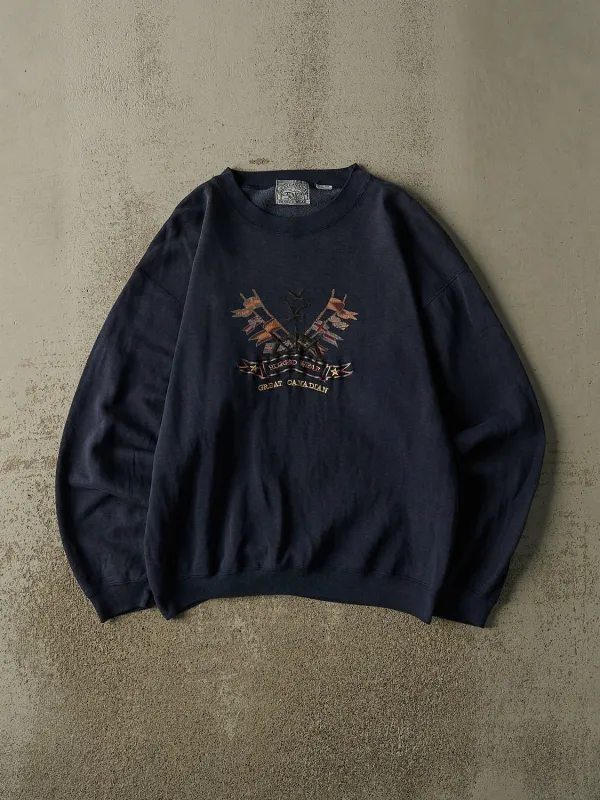 Vintage 90s Navy Blue Great Canadian Ruggedwear Embroidered Crewneck (M/L) sold by Rebalance Vintage