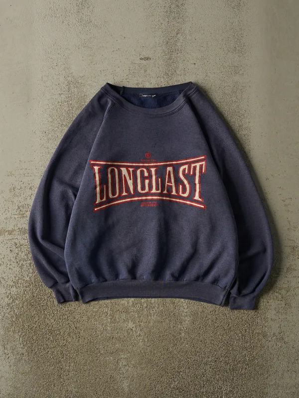 Vintage 80s RARE Sun Faded Navy Long Last Harley Crewneck (XS) made by Rebalance Vintage