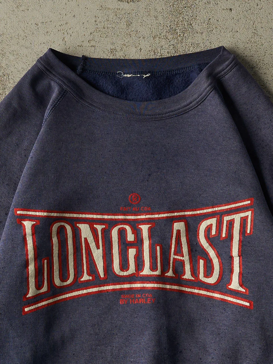 Vintage 80s RARE Sun Faded Navy Long Last Harley Crewneck (XS) sold by Rebalance Vintage product image thumbnail 2