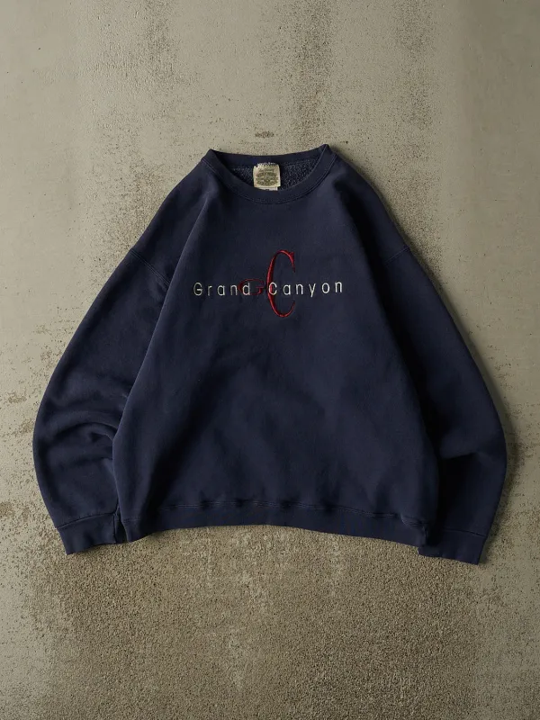 Vintage 90s Navy Blue Grand Canyon Embroidered Crewneck (M) made by Rebalance Vintage