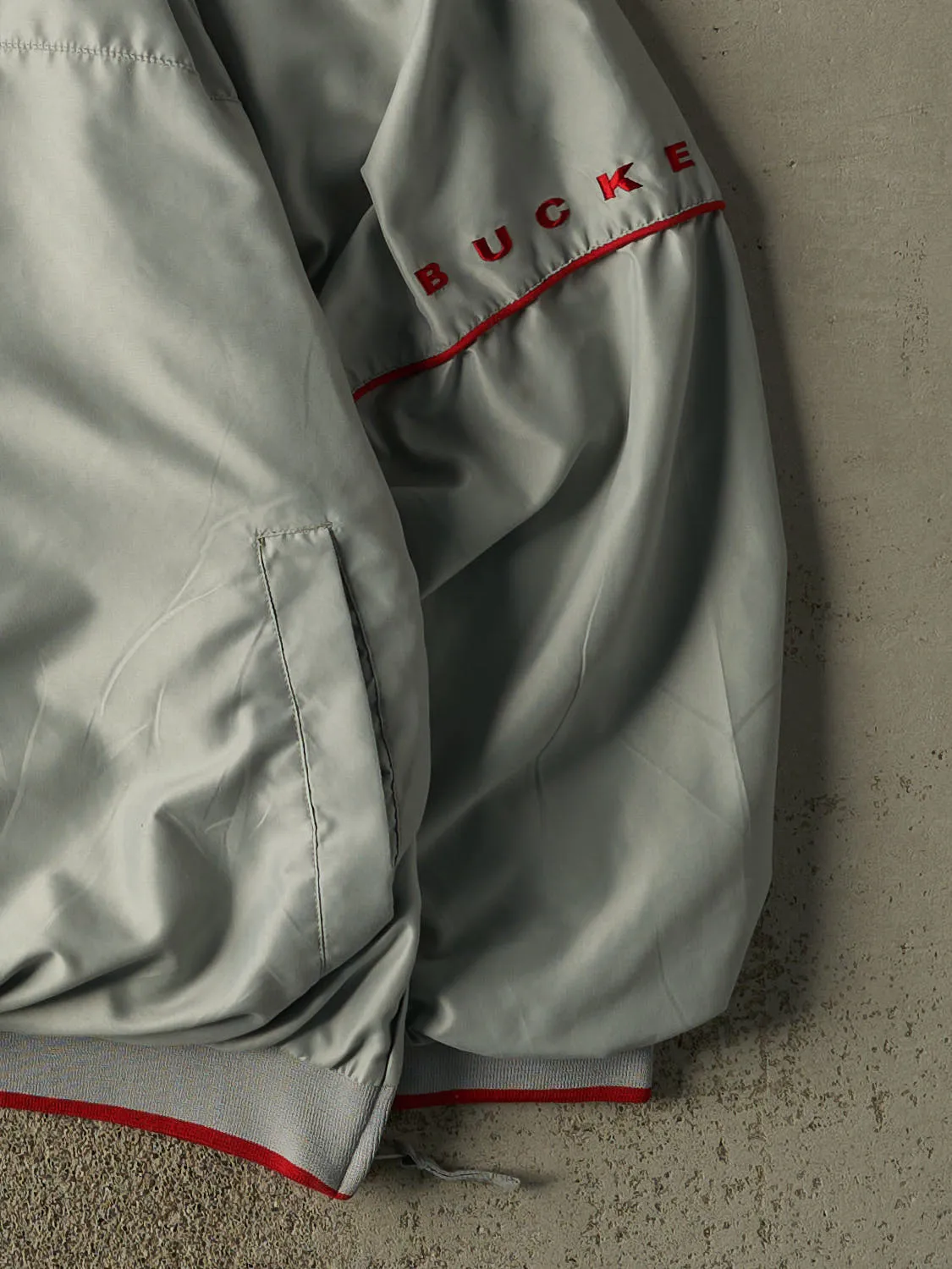 Vintage 90s Grey Ohio State University Coaches Jacket (XL/XXL) sold by Rebalance Vintage product image thumbnail 3