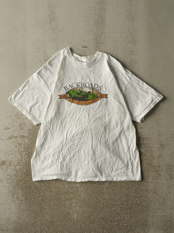 Vintage 03' White Backroads Tee (L) made by Rebalance Vintage