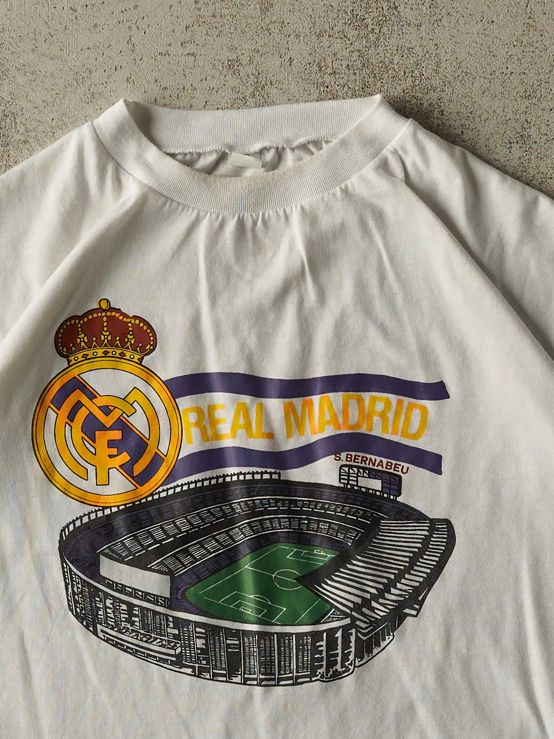 Vintage 90s White Real Madrid Tee (S/M) sold by Rebalance Vintage product image thumbnail 2