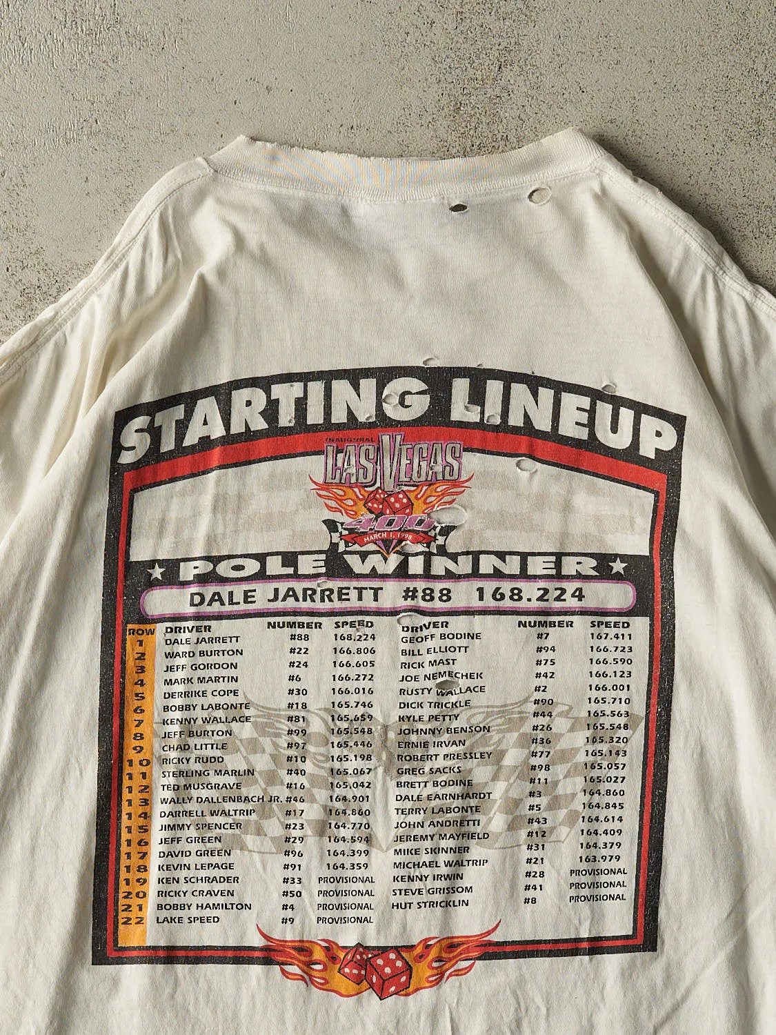 Vintage 98' White Las Vegas 400 Nascar Tee (XXXL) sold by Rebalance Vintage product image thumbnail 4