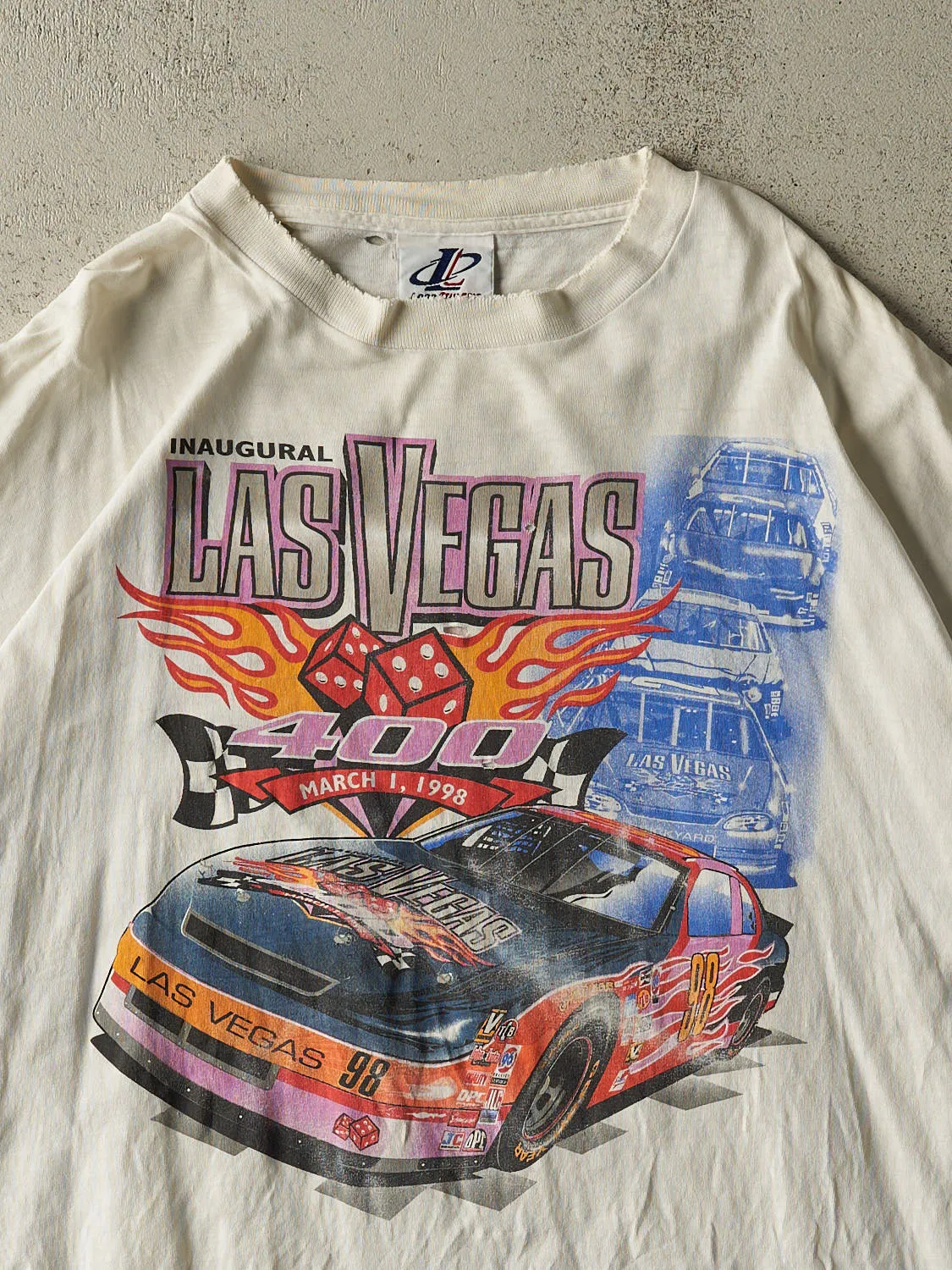 Vintage 98' White Las Vegas 400 Nascar Tee (XXXL) sold by Rebalance Vintage product image thumbnail 3