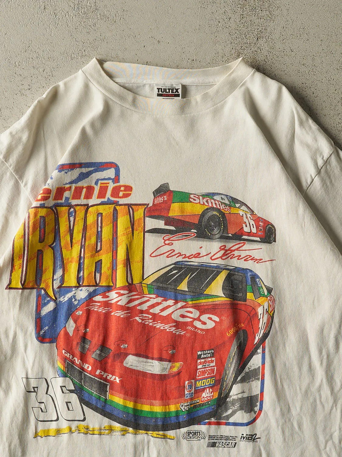 Vintage 98' White Ernie Irvan Racing Tee (XL/XXL) sold by Rebalance Vintage product image thumbnail 3