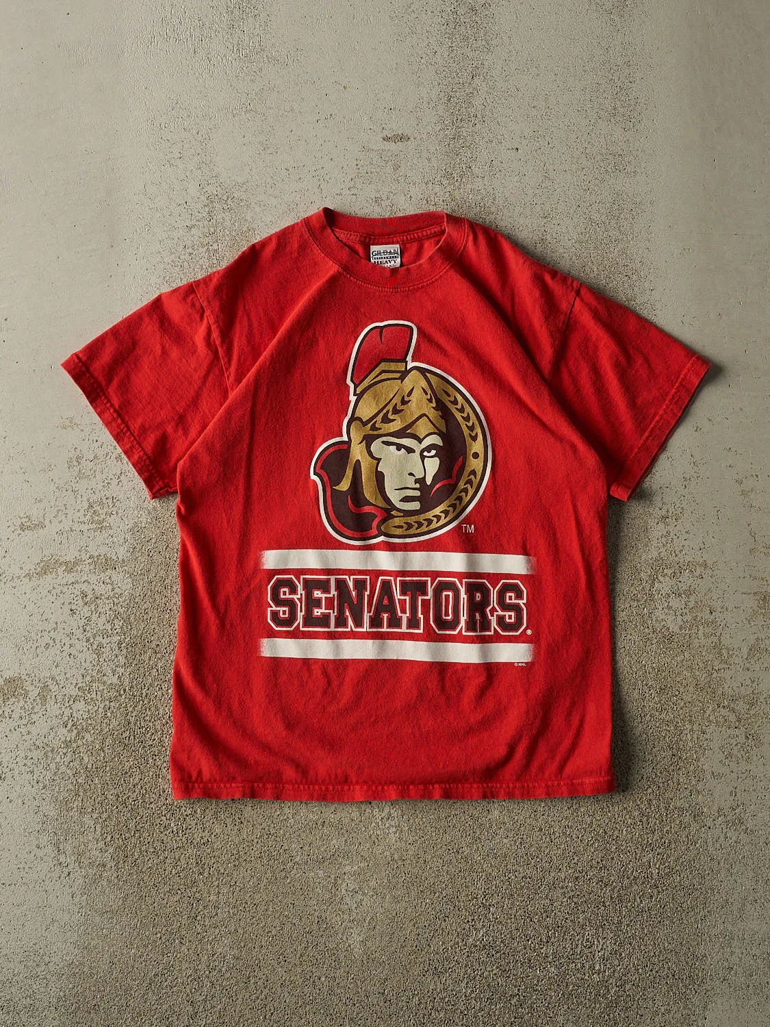 Vintage Y2K Red Ottawa Senators Tee (S/M) sold by Rebalance Vintage