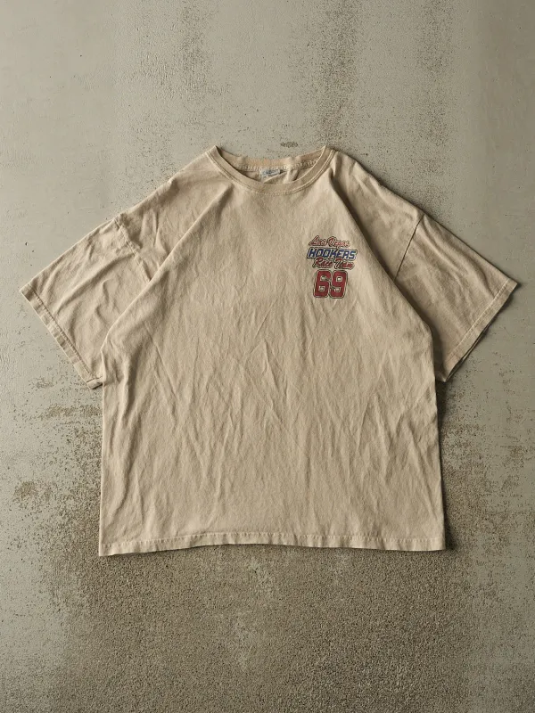 Vintage Y2K Beige Las Vegas Race Tee (L/XL) sold by Rebalance Vintage