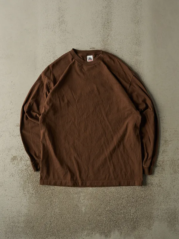 Vintage Y2K Brown Blank Long Sleeve (XL/XXL) made by Rebalance Vintage