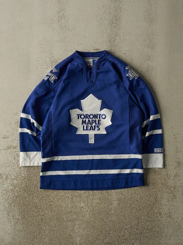 Vintage Y2K Blue Toronto Maple Leafs Hockey Jersey (M) made by Rebalance Vintage