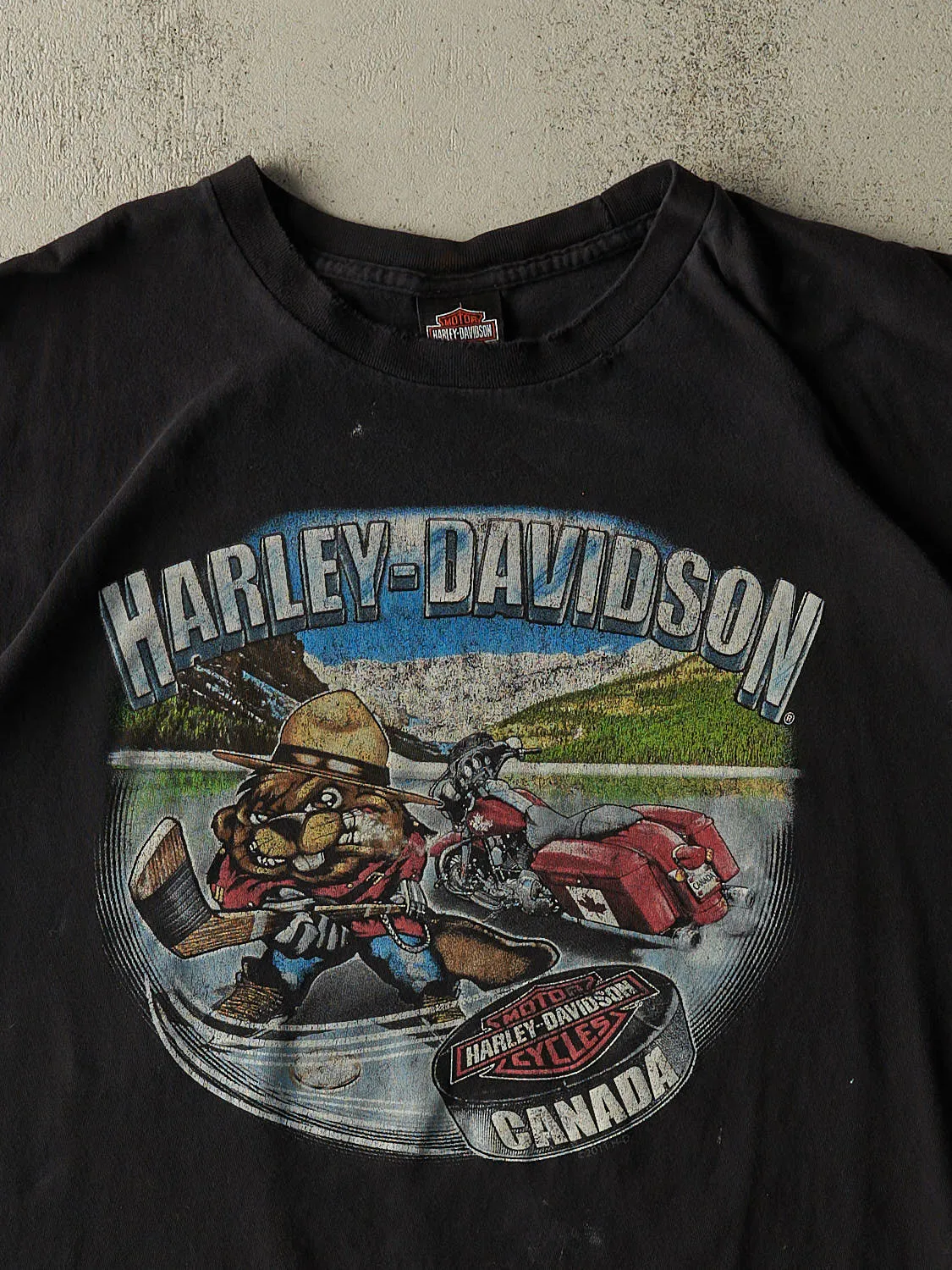 Vintage 11' Black Harley Davidson Regina Saskatchewan Tee (XXL/XXXL) sold by Rebalance Vintage product image thumbnail 3