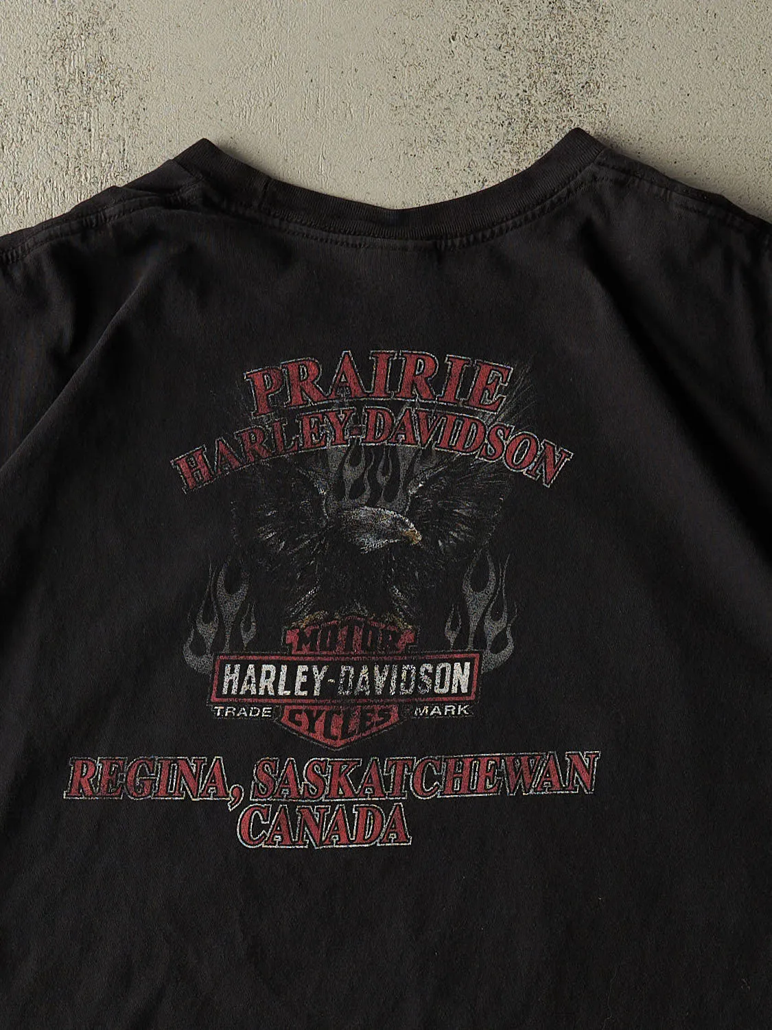 Vintage 11' Black Harley Davidson Regina Saskatchewan Tee (XXL/XXXL) sold by Rebalance Vintage product image thumbnail 4
