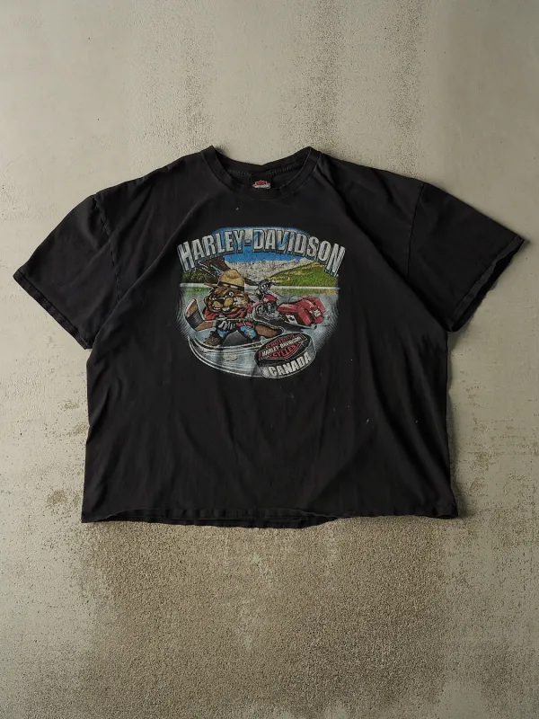 Vintage 11' Black Harley Davidson Regina Saskatchewan Tee (XXL/XXXL) made by Rebalance Vintage