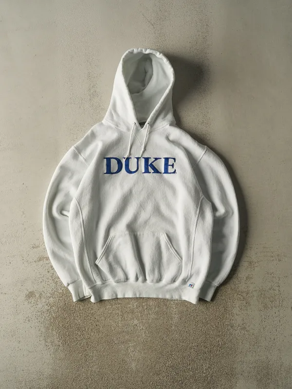 Vintage Y2K White Russell Athletic Duke University Hoodie (L/XL) sold by Rebalance Vintage
