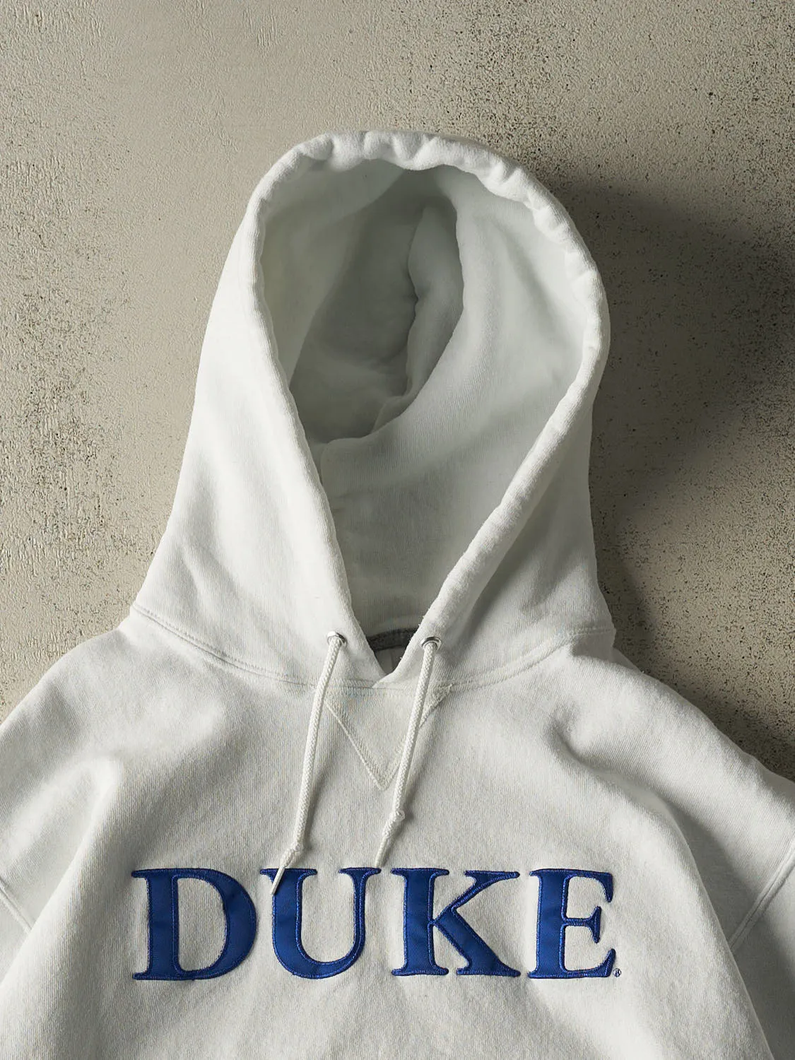 Vintage Y2K White Russell Athletic Duke University Hoodie (L/XL) sold by Rebalance Vintage product image thumbnail 2
