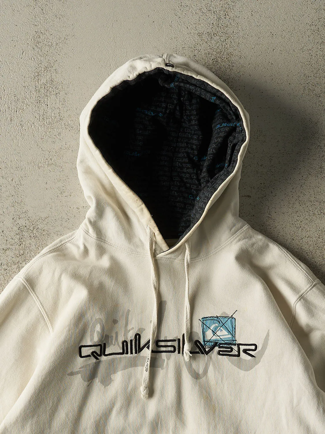 Vintage Y2K Beige Quiksilver Hoodie (M/L) sold by Rebalance Vintage product image thumbnail 3