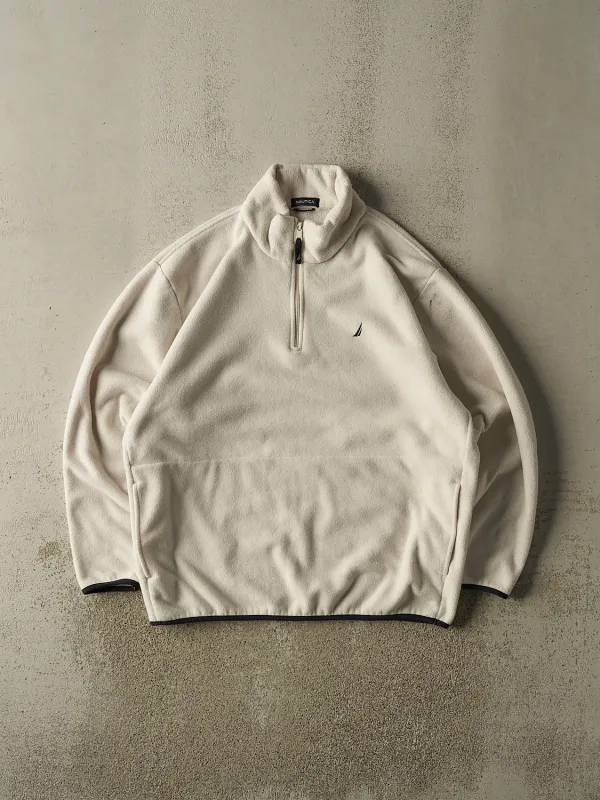 Vintage 90s Beige Nautica Quarter Zip Fleece (XXL) sold by Rebalance Vintage