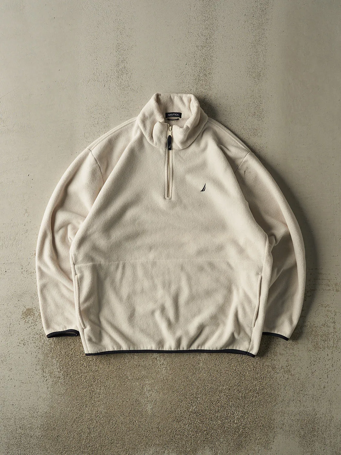 Vintage 90s Beige Nautica Quarter Zip Fleece (XXL) sold by Rebalance Vintage