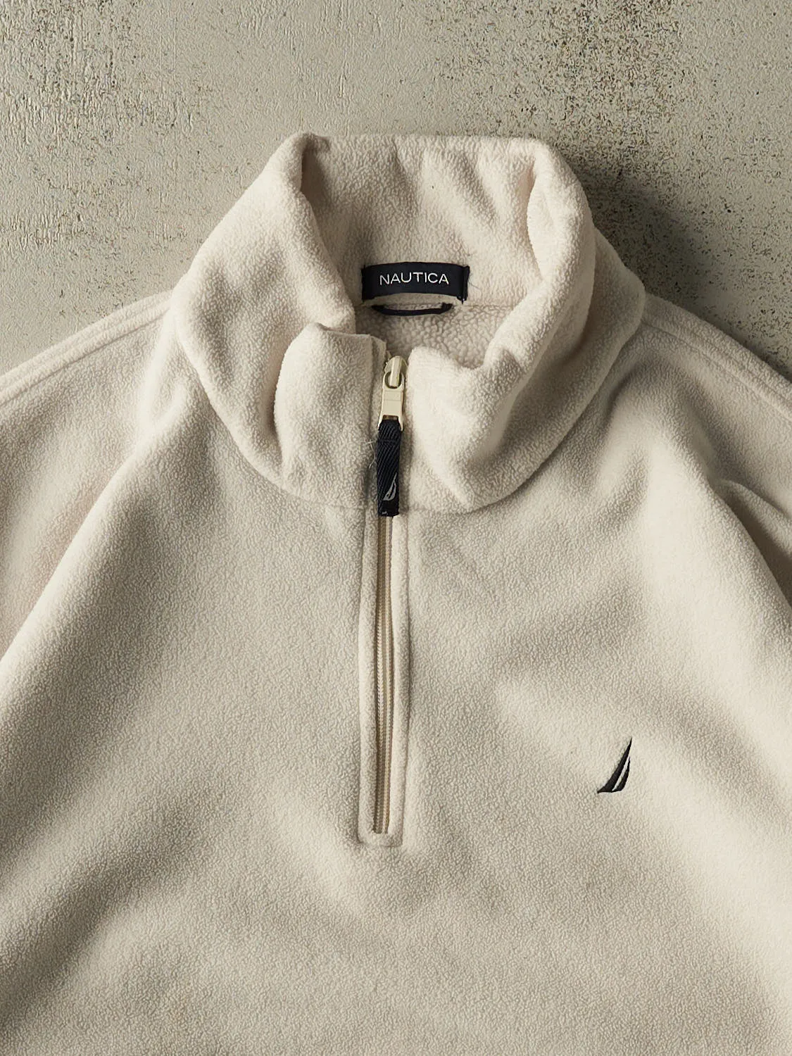 Vintage 90s Beige Nautica Quarter Zip Fleece (XXL) sold by Rebalance Vintage product image thumbnail 2