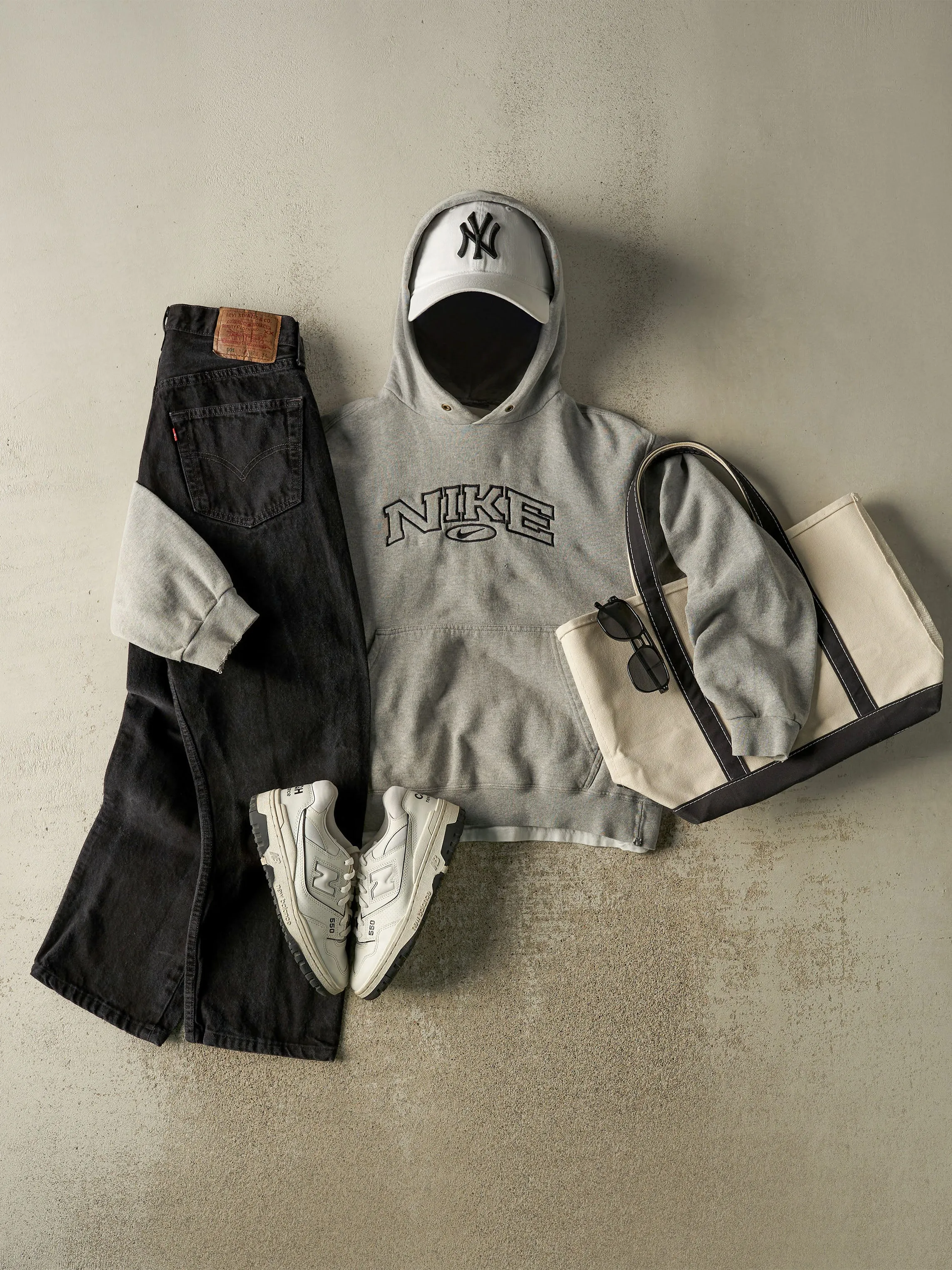 Vintage Y2K Grey Nike Embroidered Hoodie (XS) sold by Rebalance Vintage product image thumbnail 2