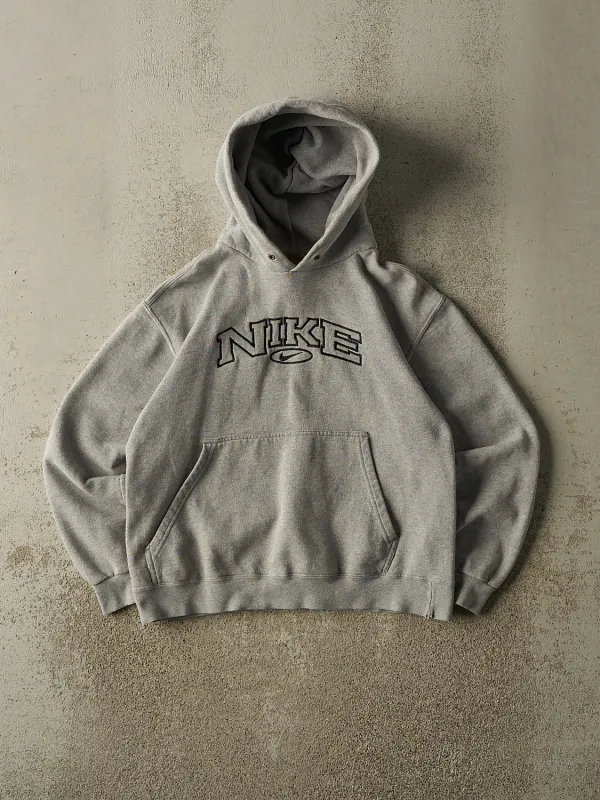 Vintage Y2K Grey Nike Embroidered Hoodie (XS) made by Rebalance Vintage