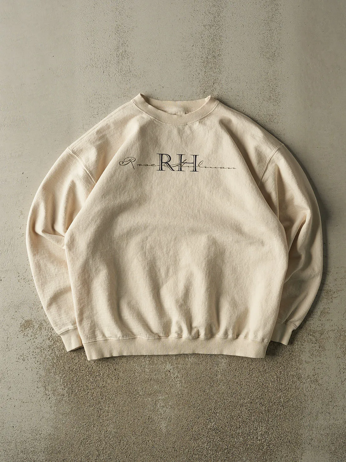 Vintage 90s Beige Rose Hulman Crewneck (XXL) sold by Rebalance Vintage