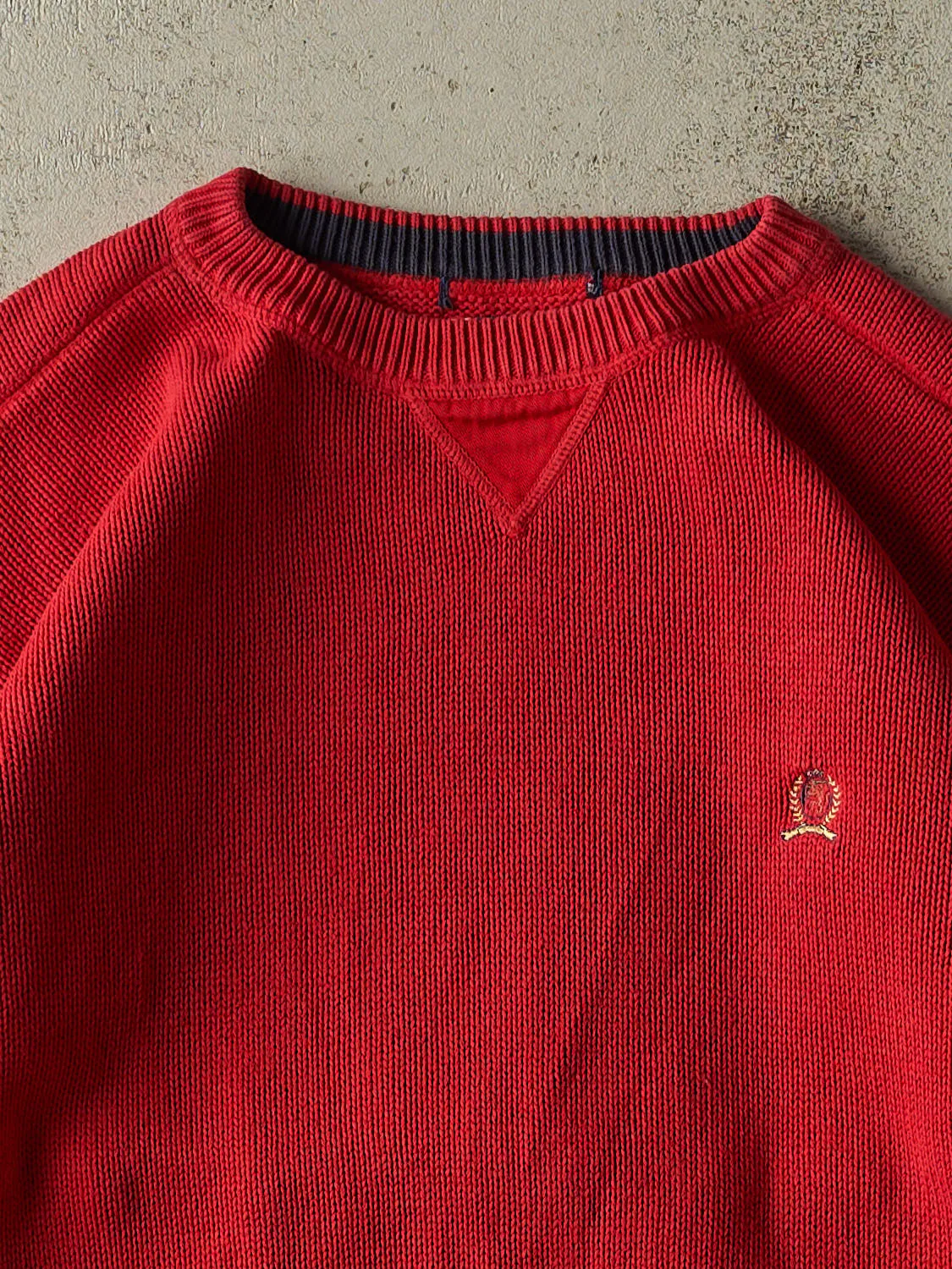 Vintage 90s Red Tommy Hilfiger Embroidered Knit (M/L) sold by Rebalance Vintage product image thumbnail 2