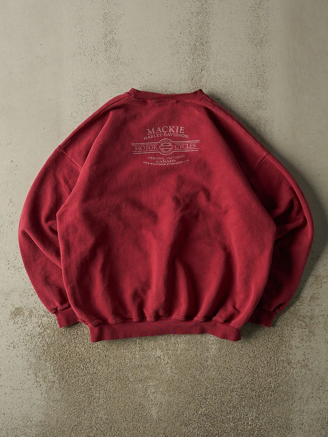 Vintage 14' Burgundy Harley Davidson Oshawa Canada Crewneck (XL) sold by Rebalance Vintage product image thumbnail 2