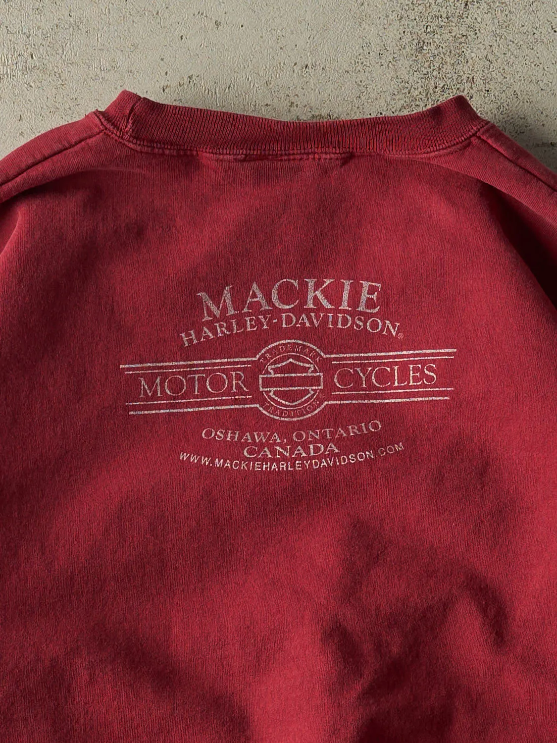 Vintage 14' Burgundy Harley Davidson Oshawa Canada Crewneck (XL) sold by Rebalance Vintage product image thumbnail 4
