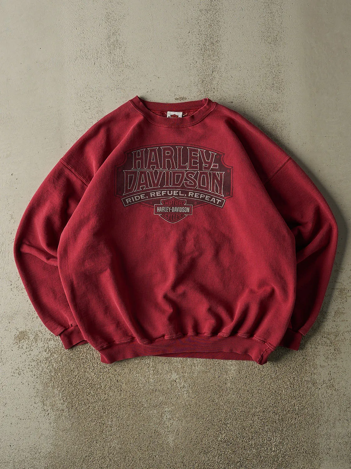 Vintage 14' Burgundy Harley Davidson Oshawa Canada Crewneck (XL) sold by Rebalance Vintage