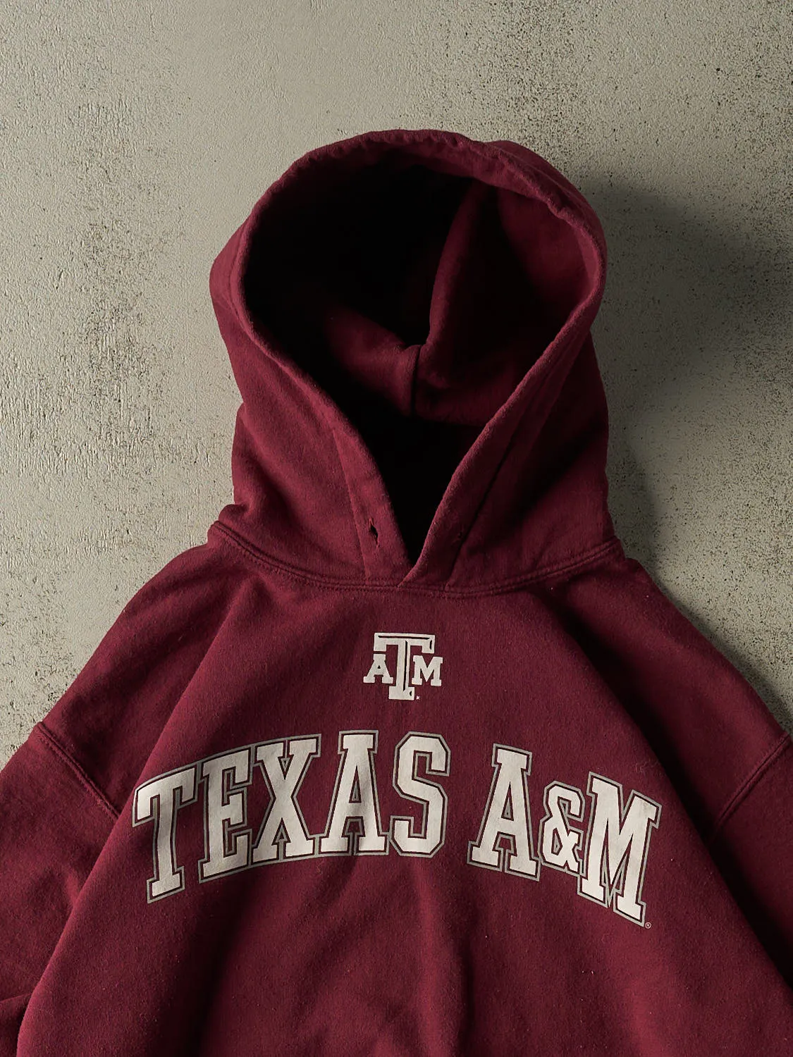 Vintage Y2K Burgundy Texas A&M Hoodie (S/M) sold by Rebalance Vintage product image thumbnail 2
