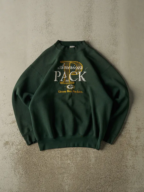 Vintage 90s Green Green Bay Packers Embroidered Crewneck (L) made by Rebalance Vintage