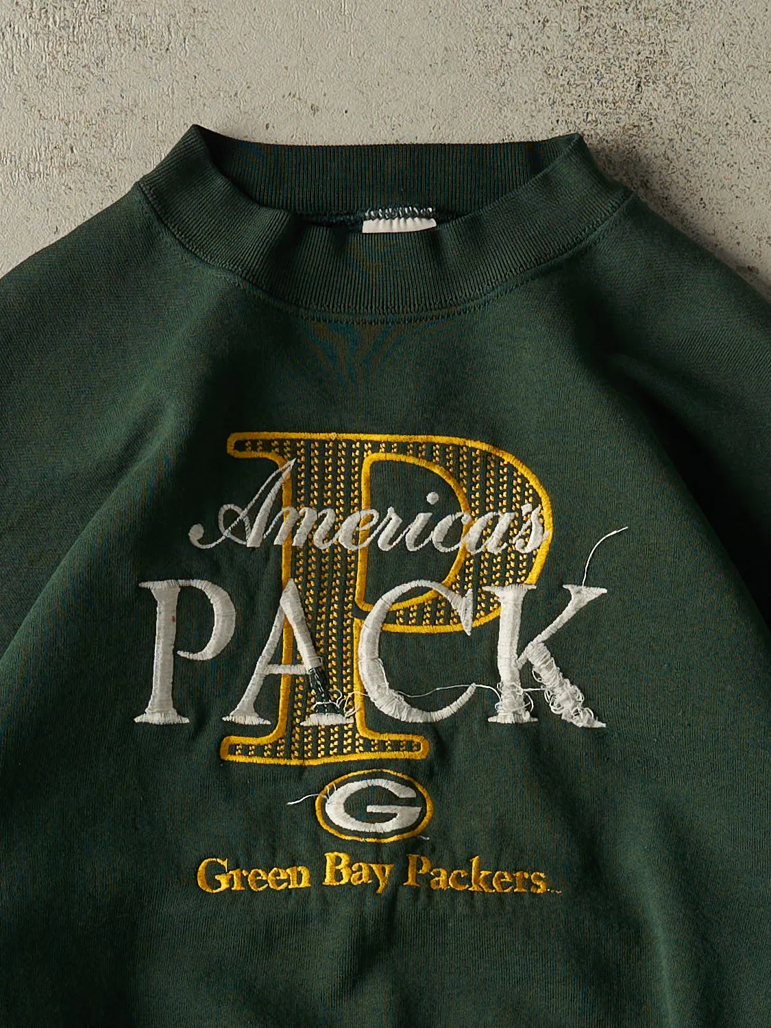 Vintage 90s Green Green Bay Packers Embroidered Crewneck (L) sold by Rebalance Vintage product image thumbnail 2