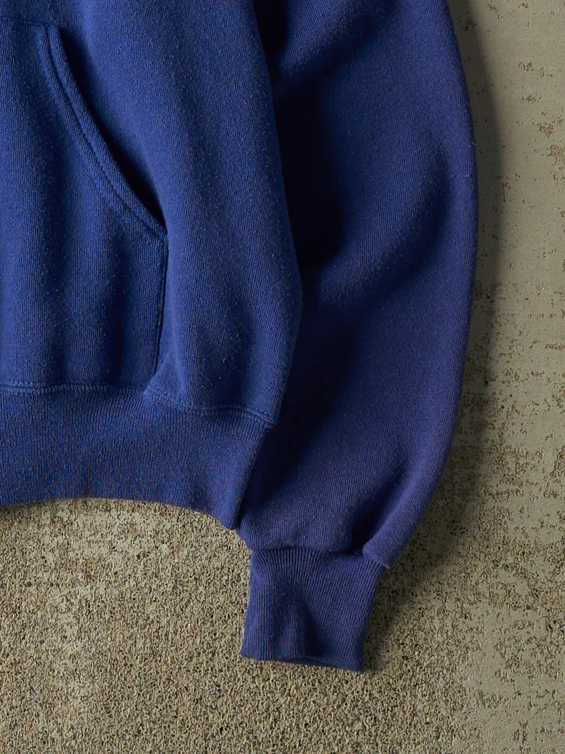 Vintage 90s Royal Blue Blank Zip Up Hoodie (S) sold by Rebalance Vintage product image thumbnail 4