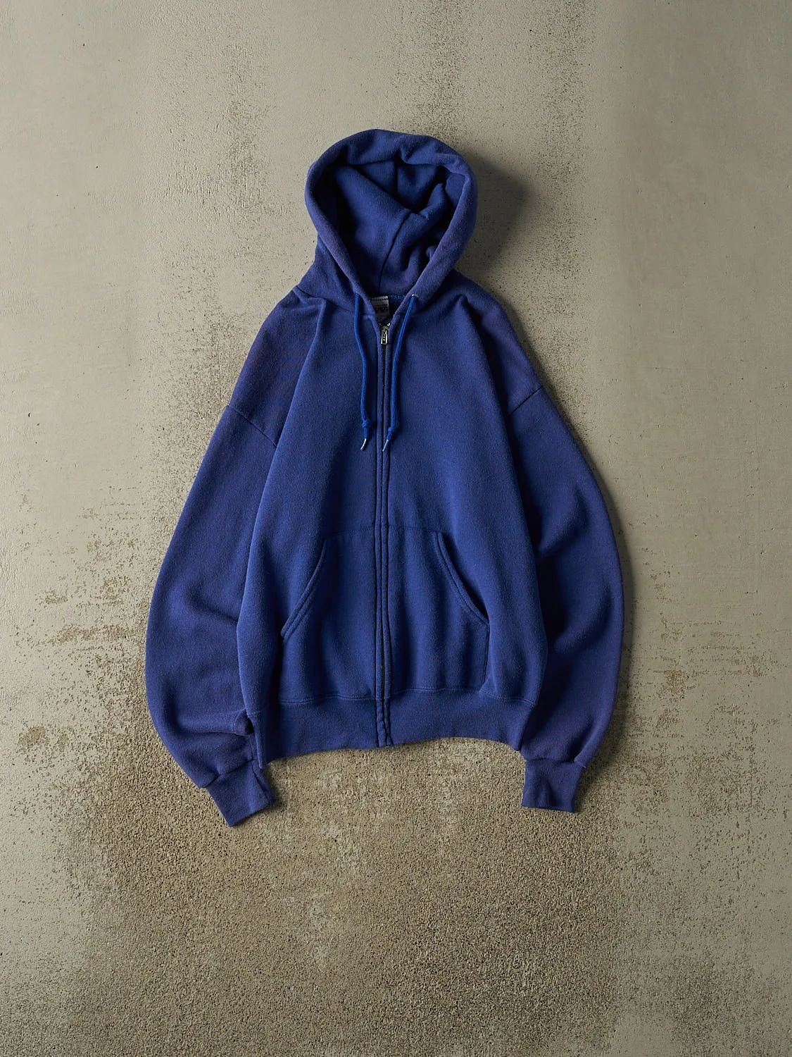 Vintage 90s Royal Blue Blank Zip Up Hoodie (S) sold by Rebalance Vintage