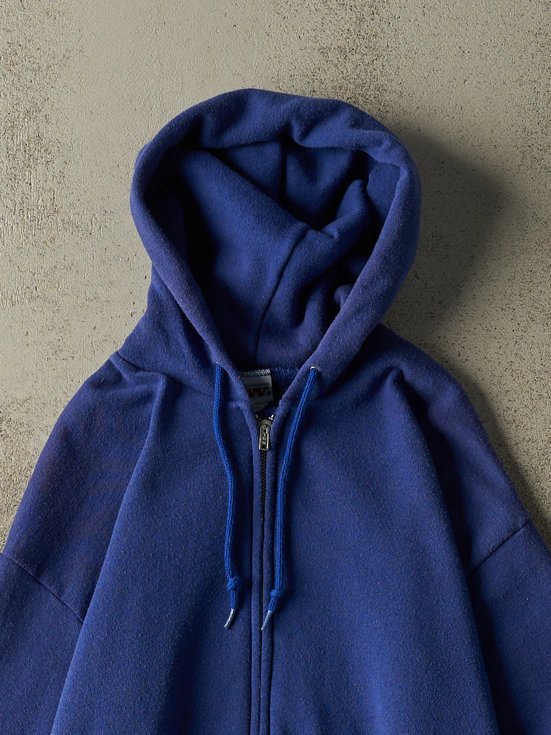 Vintage 90s Royal Blue Blank Zip Up Hoodie (S) sold by Rebalance Vintage product image thumbnail 2
