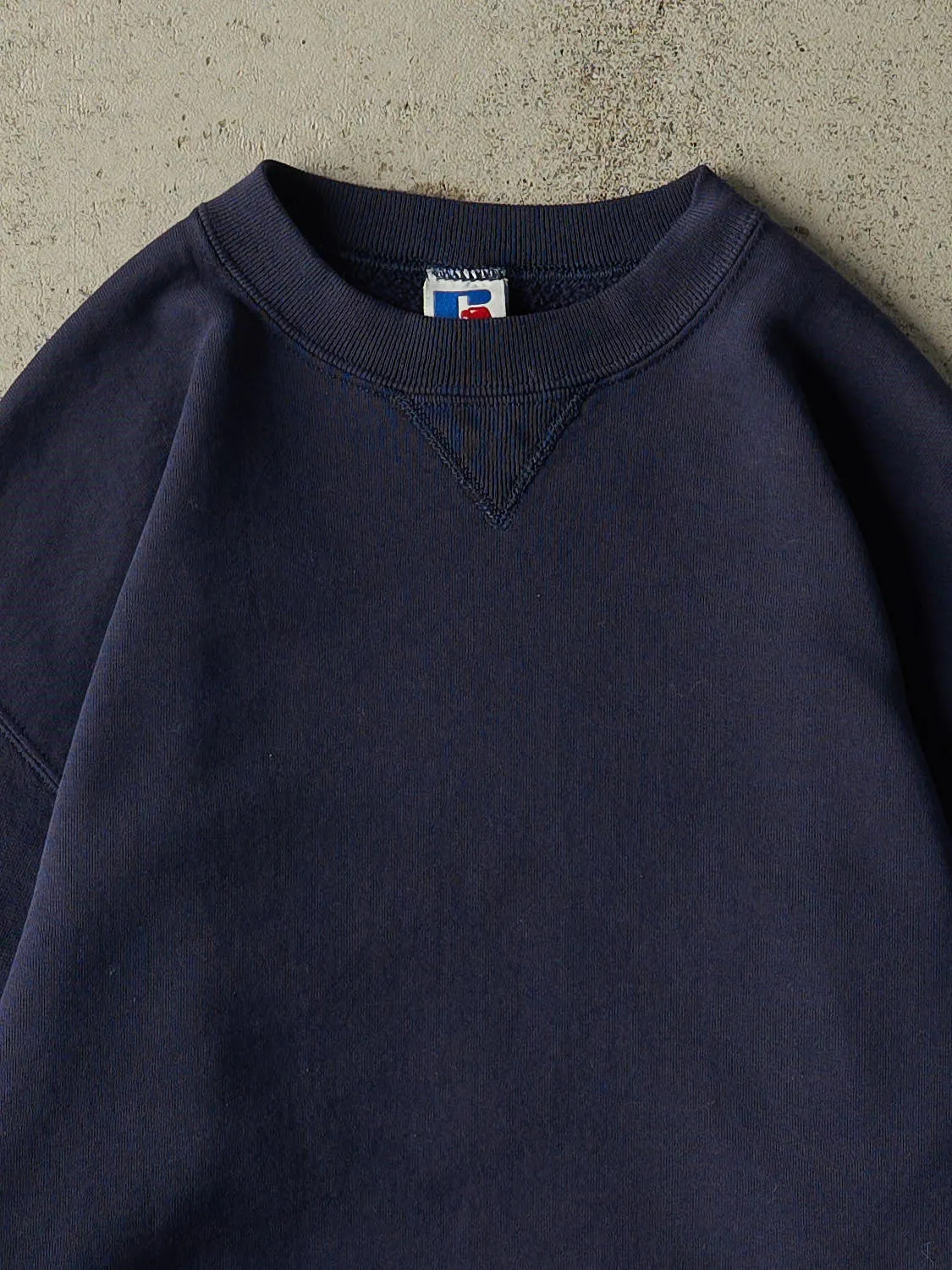 Vintage 90s Navy Blue Russell Athletic Blank Crewneck (S/M) sold by Rebalance Vintage product image thumbnail 2
