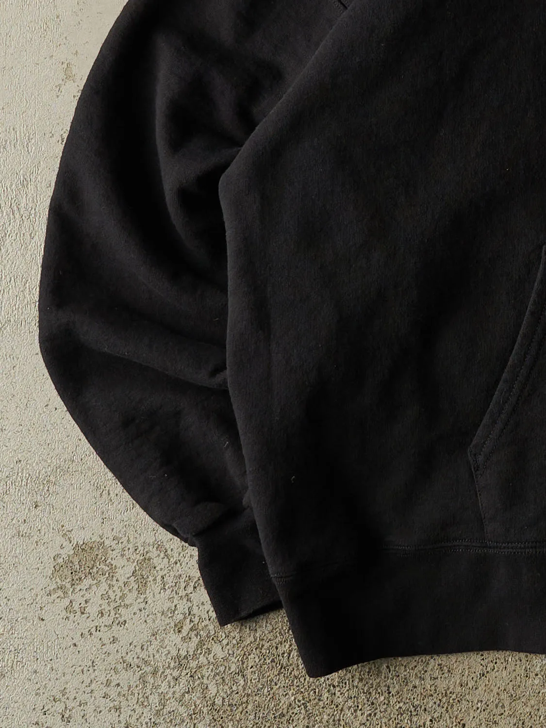 Vintage 90s Black Blank Zip Up Hoodie (L/XL) sold by Rebalance Vintage product image thumbnail 3
