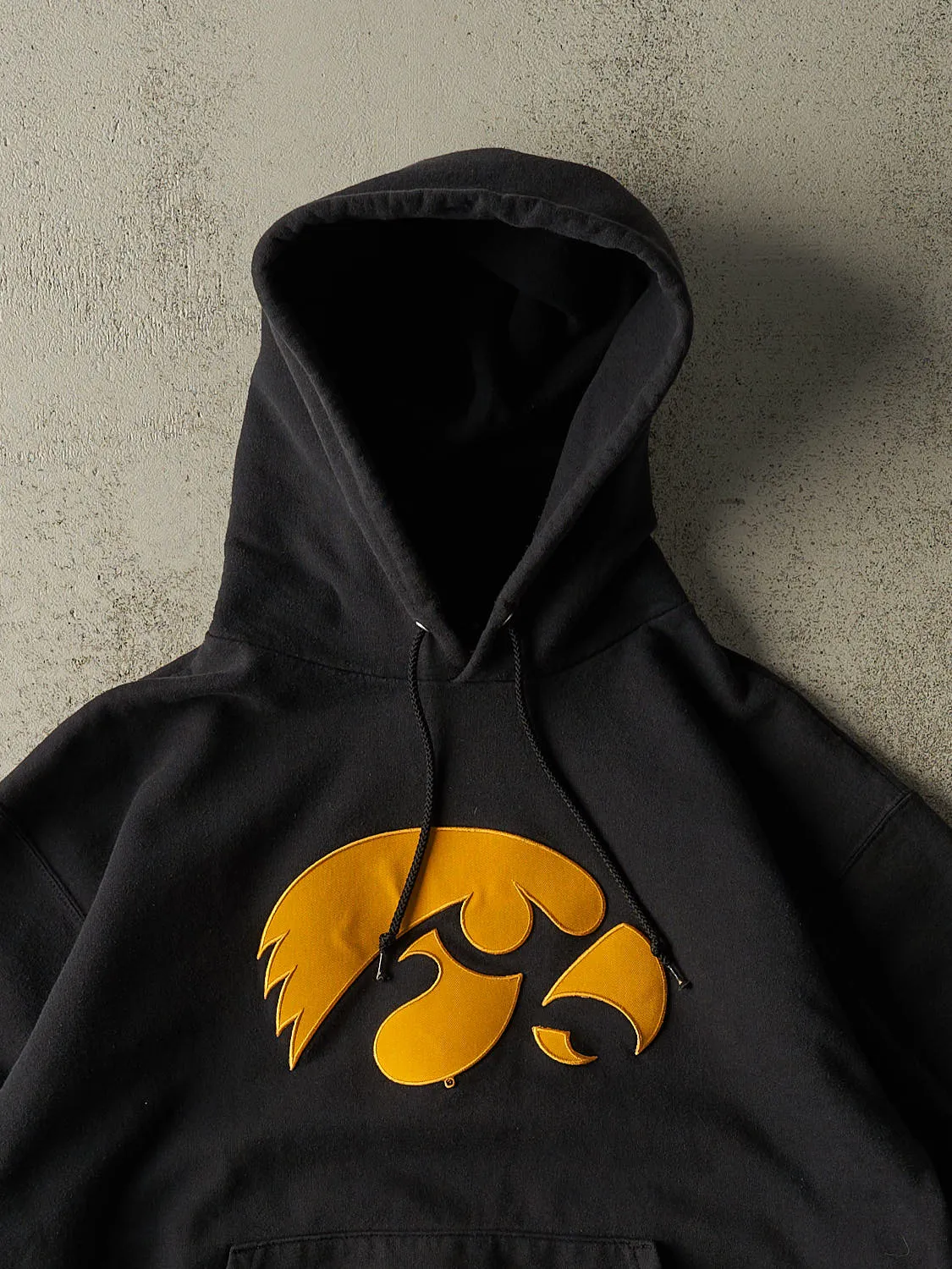 Vintage 90s Black Champion Iowa Hawkeyes Hoodie (S/M) sold by Rebalance Vintage product image thumbnail 2
