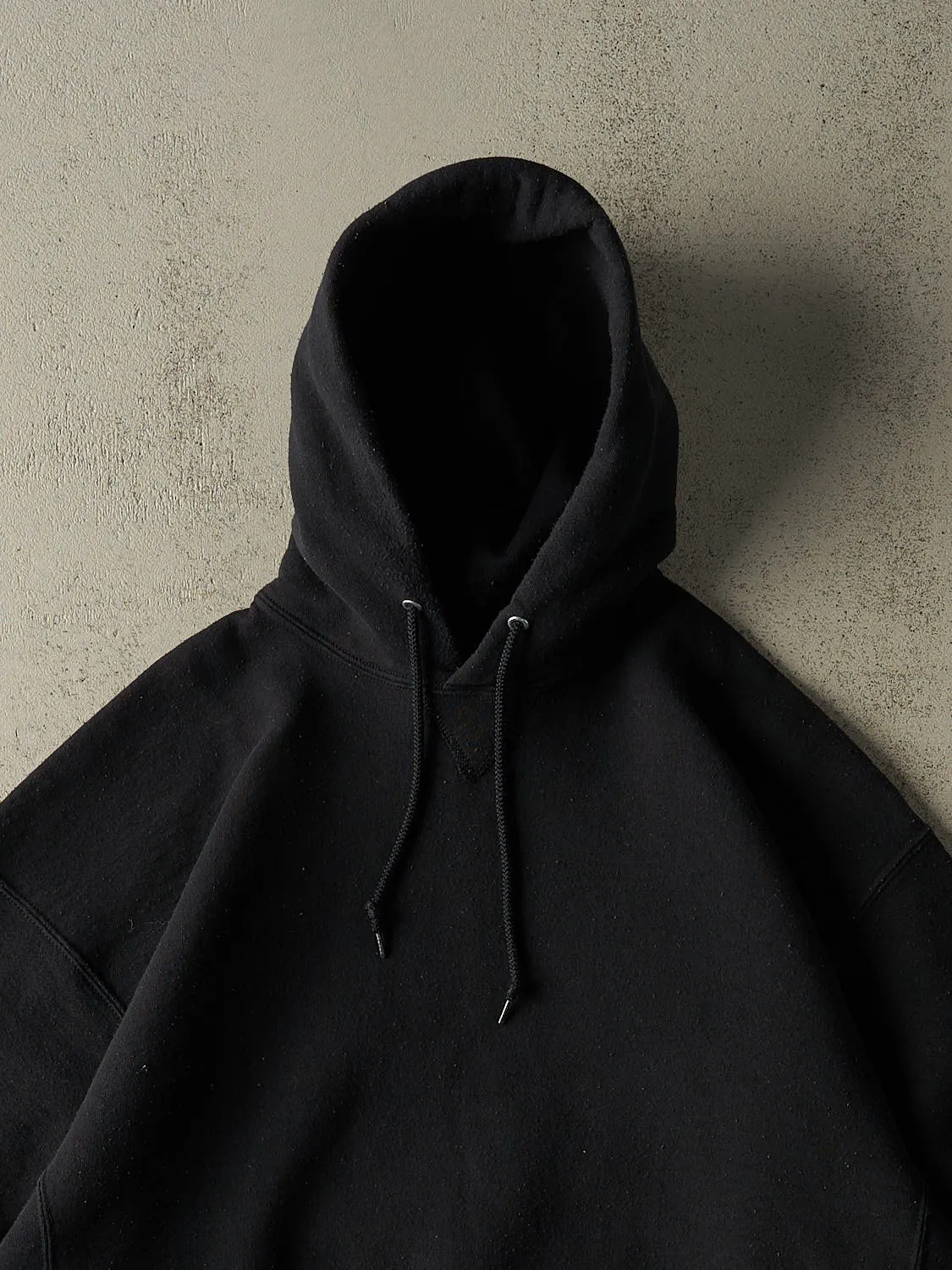 Vintage Y2K Black Russell Athletic Blank Hoodie (XXL) sold by Rebalance Vintage product image thumbnail 2