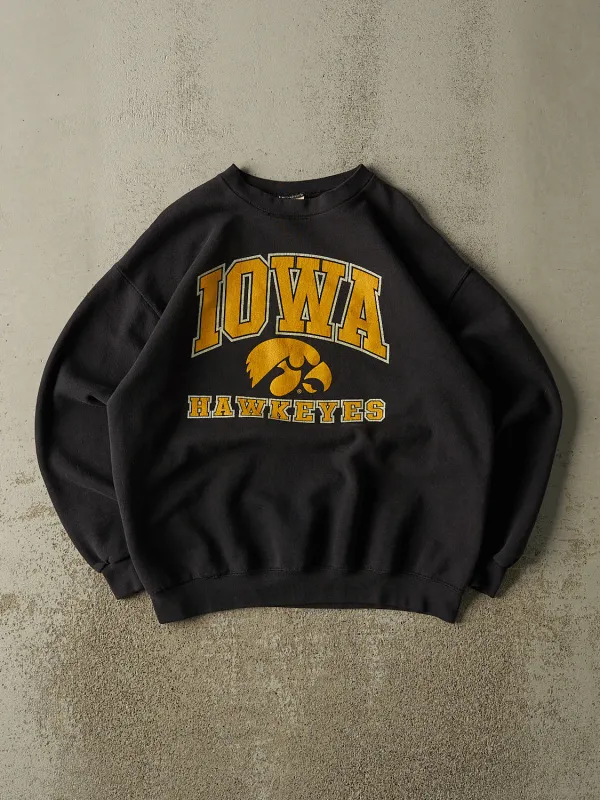 Vintage 90s Black Iowa Hawkeyes Crewneck (L) sold by Rebalance Vintage