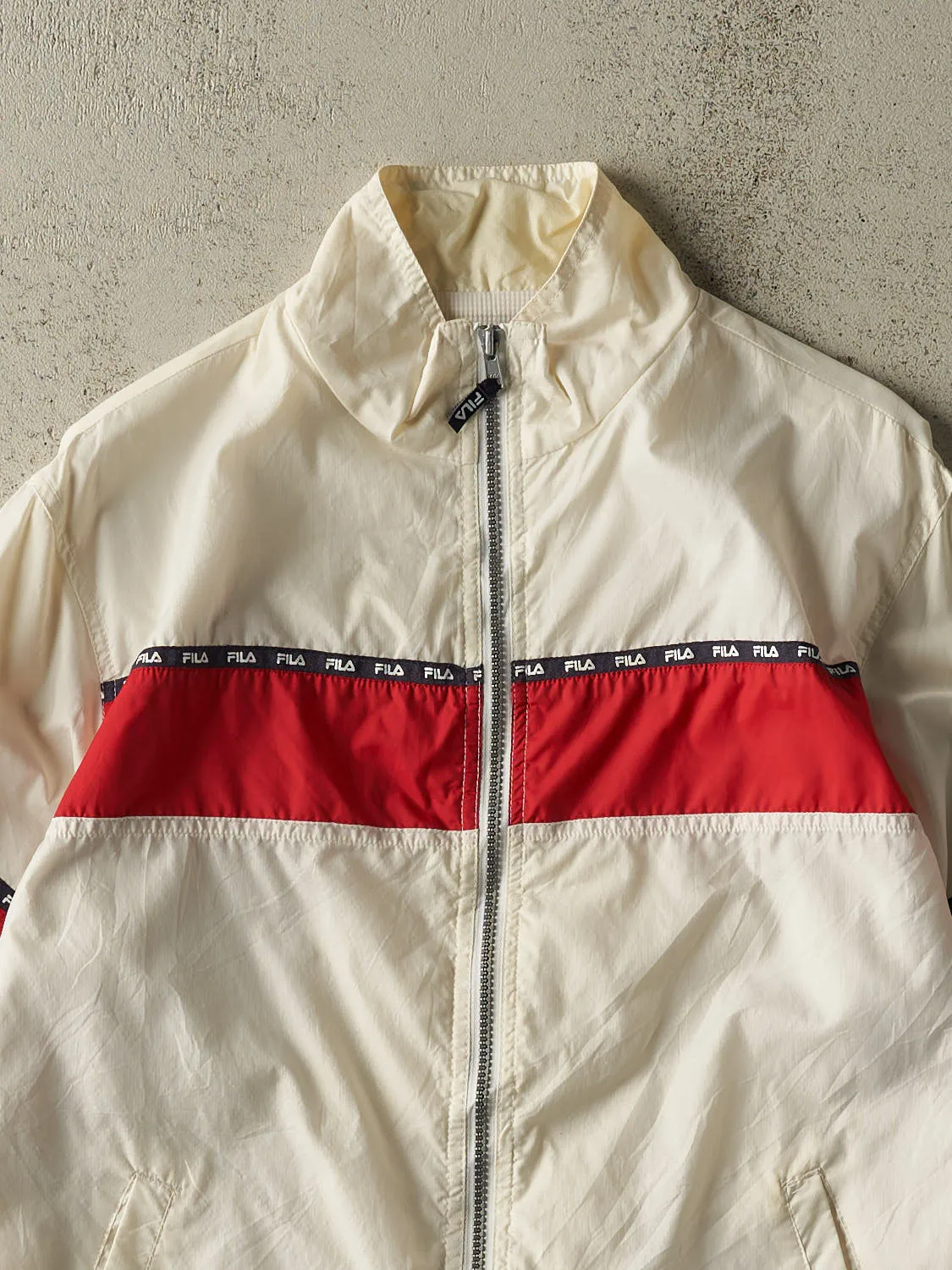 Vintage Y2K White Fila Windbreaker Jacket (S/M) sold by Rebalance Vintage product image thumbnail 3