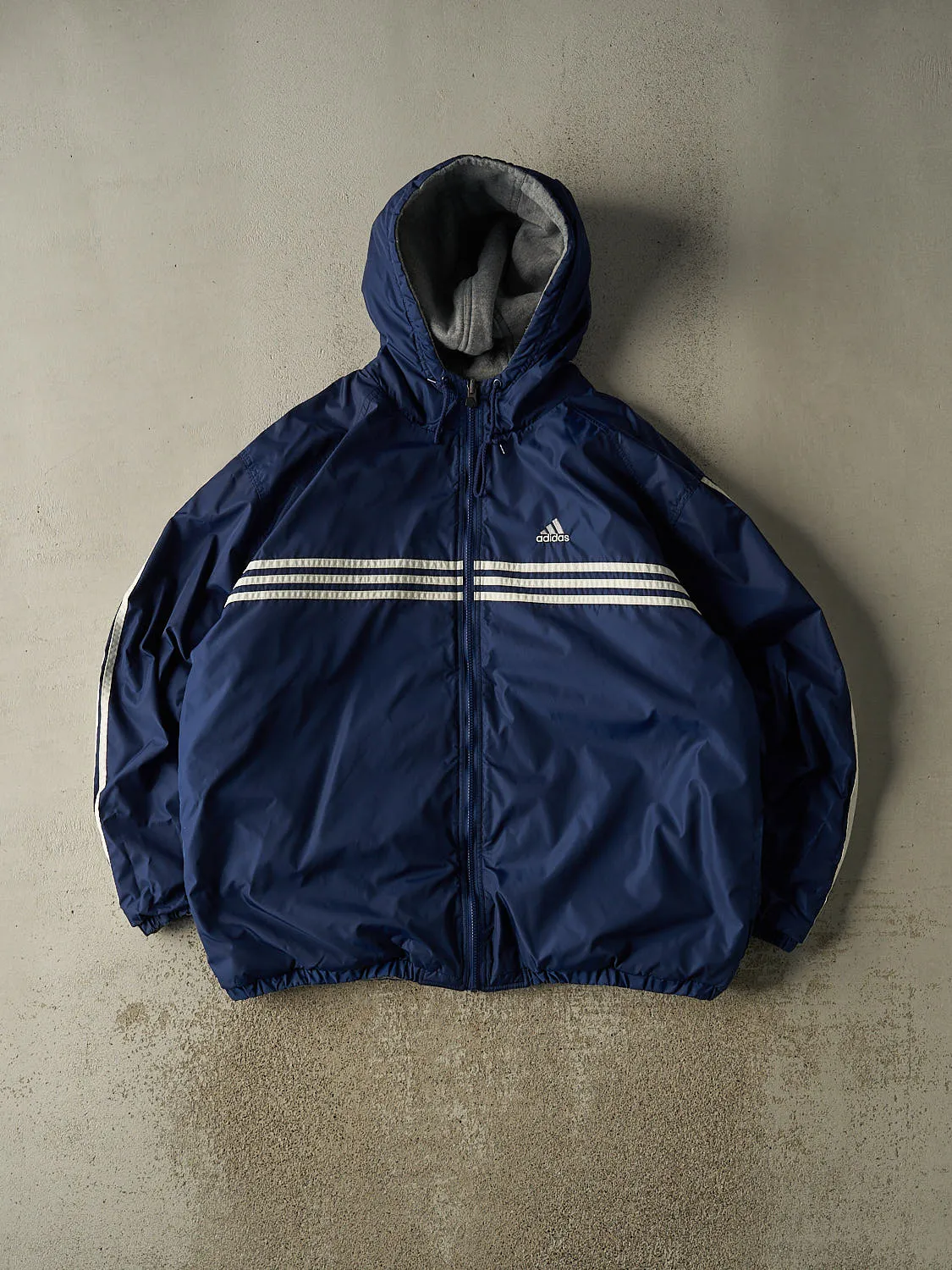 Vintage Y2K Navy Blue Adidas Reversible Windbreaker Jacket (XXL/XXXL) sold by Rebalance Vintage