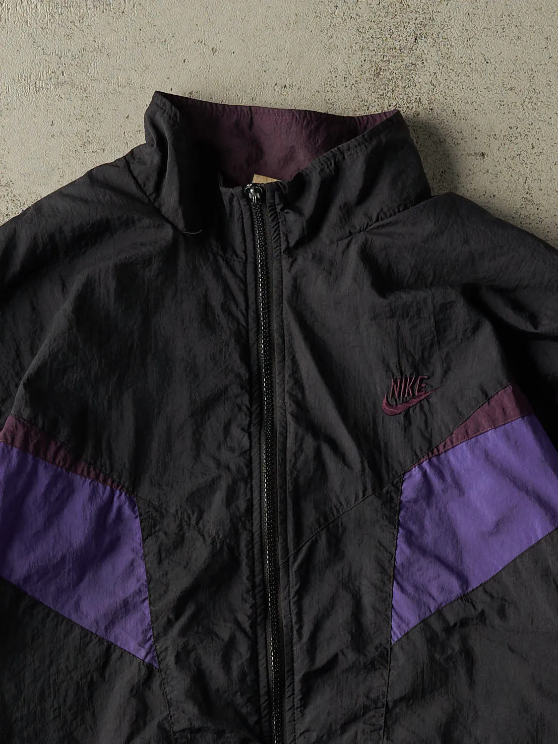 Vintage 90s Black & Purple Nike Embroidered Windbreaker Jacket (M/L) sold by Rebalance Vintage product image thumbnail 3